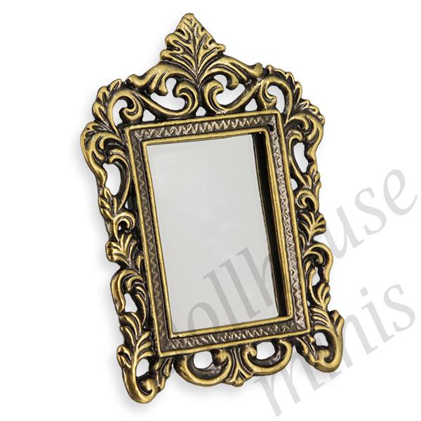 floral antic brass mirror/sq Miniature 1:12 floral antic brass mirror/sq Miniature 1:12