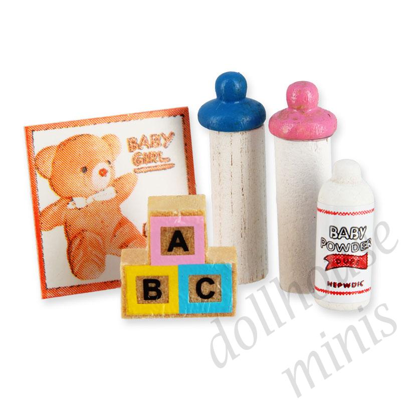 baby supplies - set 5 pcs. Miniature 1:12