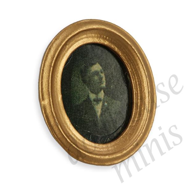 framed portrait - oval (man) Miniature 1:12 framed portrait - oval (man) Miniature 1:12