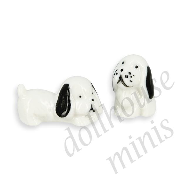 dog black+white Miniature 1:12 dog black+white Miniature 1:12