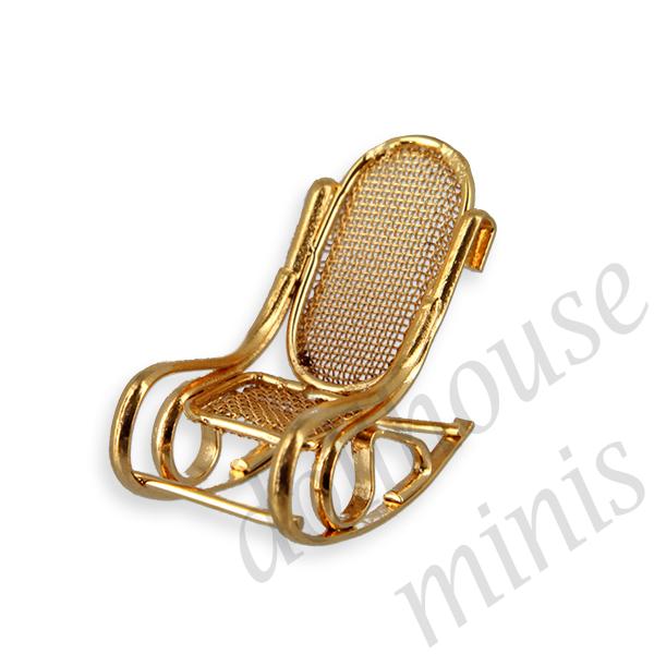 brass rocking chair Miniature 1:12 brass rocking chair Miniature 1:12