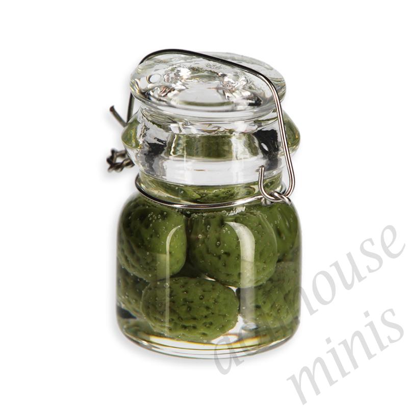 glass pickles beans Miniature 1:12 glass pickles beans Miniature 1:12