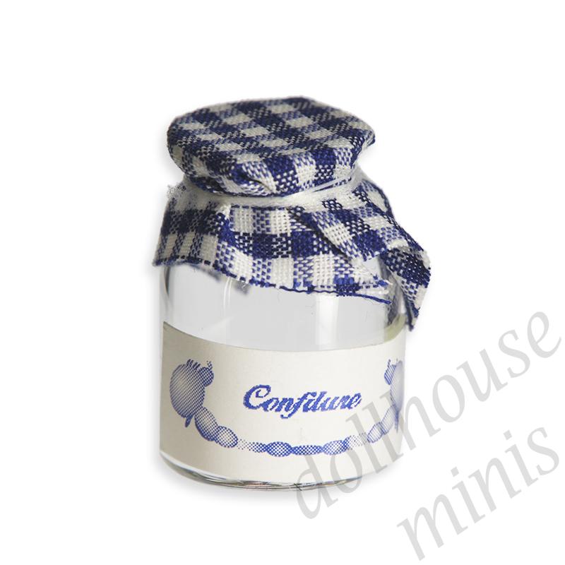 jam glass blue cover Miniature 1:12 jam glass blue cover Miniature 1:12