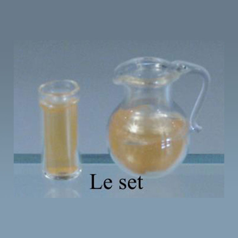 jar of orange juice and glass Miniature 1:12 jar of orange juice and glass Miniature 1:12
