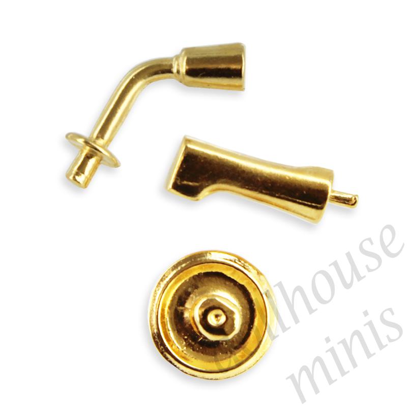 faucet shower gold - 1 set for dollhouses 1:12