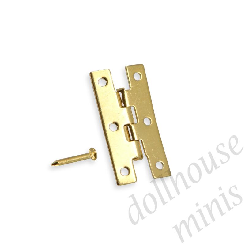 4 h hinges w/nails 7x14mm for dollhouses 1:12 4 h hinges w/nails 7x14mm for dollhouses 1:12
