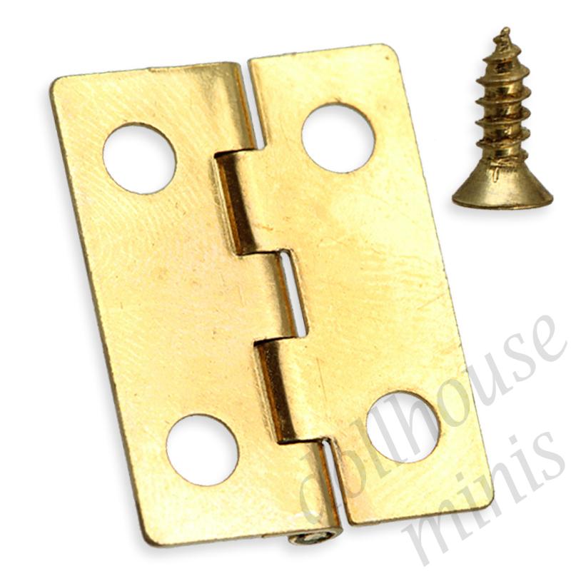 4 hinges 19x26mm + 16 nails for dollhouses 1:12 4 hinges 19x26mm + 16 nails for dollhouses 1:12