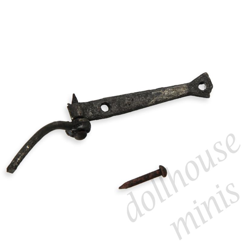 2 shutter hinges black iron for dollhouses 1:12