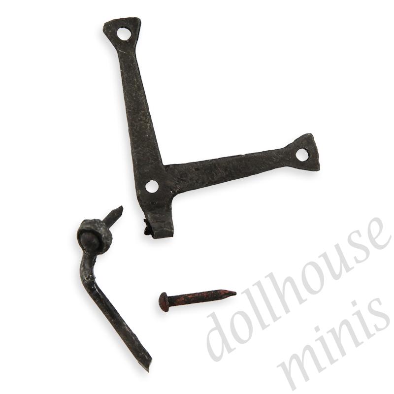 2 l-shutter hinges black iron for dollhouses 1:12 2 l-shutter hinges black iron for dollhouses 1:12