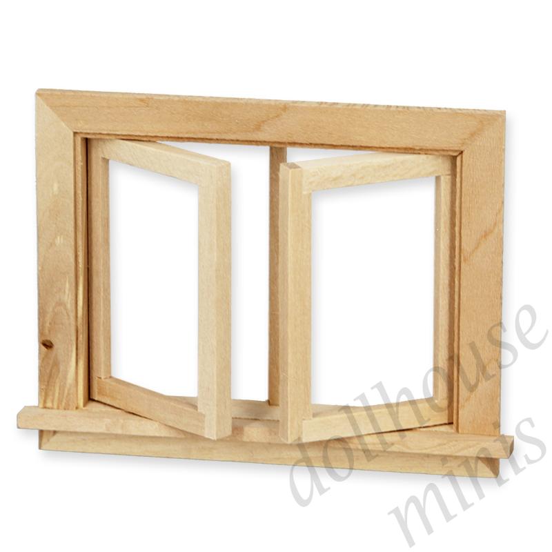 small working window bare wood for dollhouses 1:12 small working window bare wood for dollhouses 1:12
