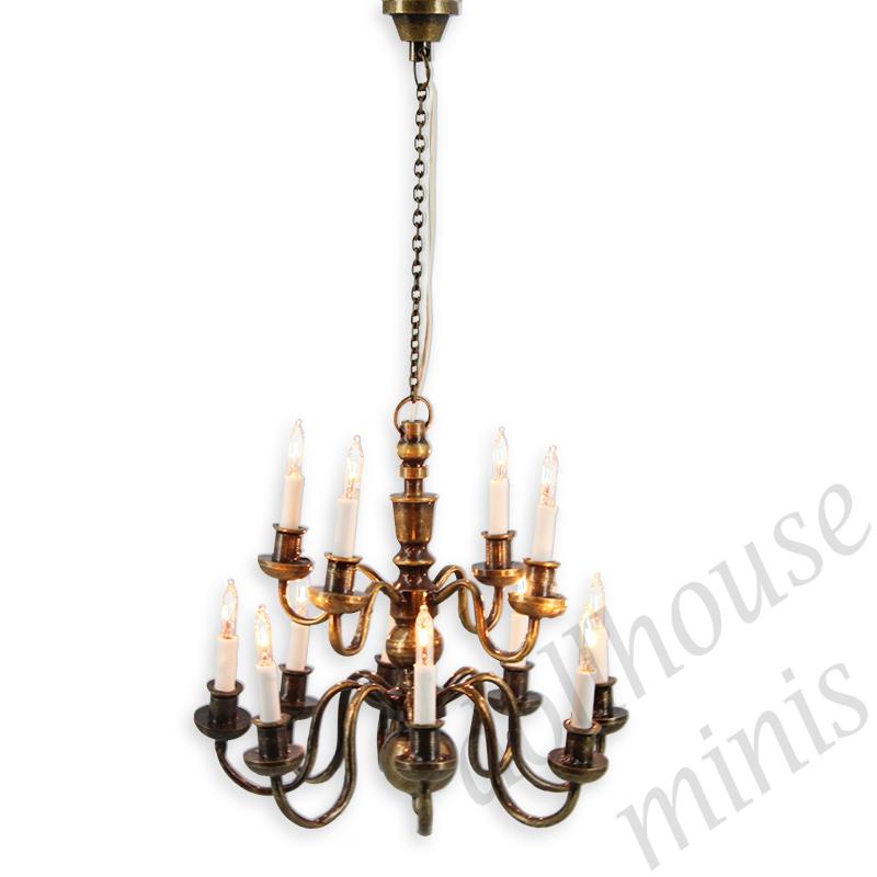 12v chandelier clip antique 12 arms for dollhouses 1:12