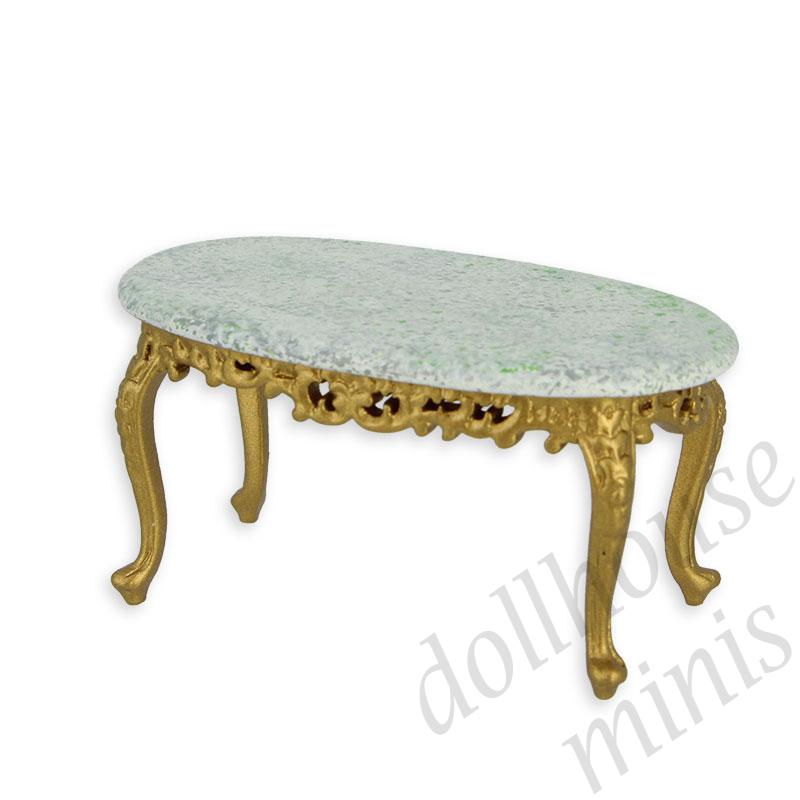 tea table gold:marble  Trianon collectible furniture 1:12