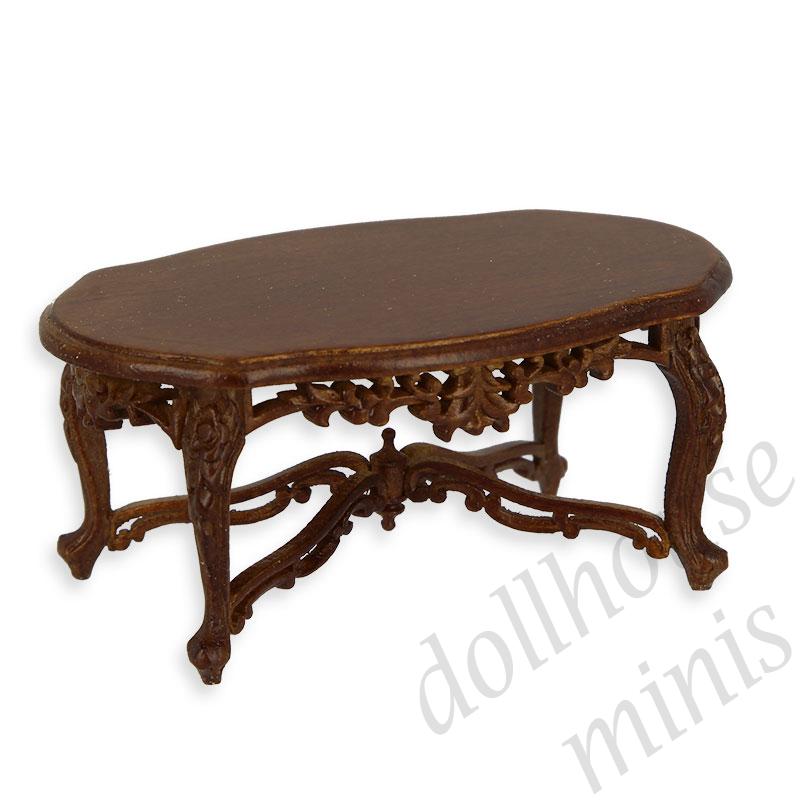 tea table walnut  Trianon collectible furniture 1:12
