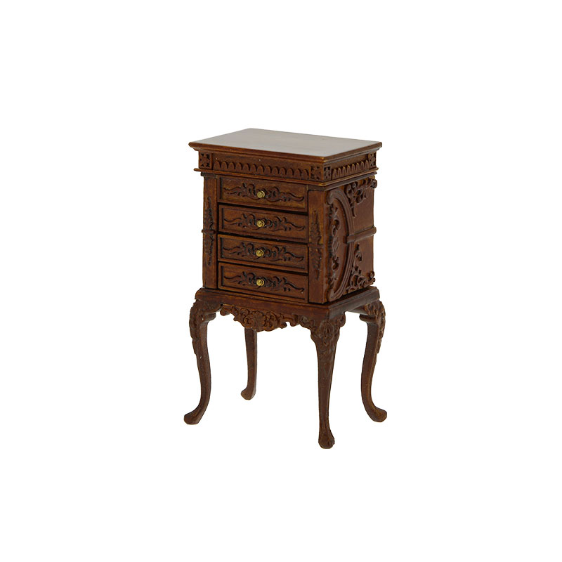 4 drawers furniture walnut Trianon collectible furniture 1:12 4 drawers furniture walnut Trianon collectible furniture 1:12