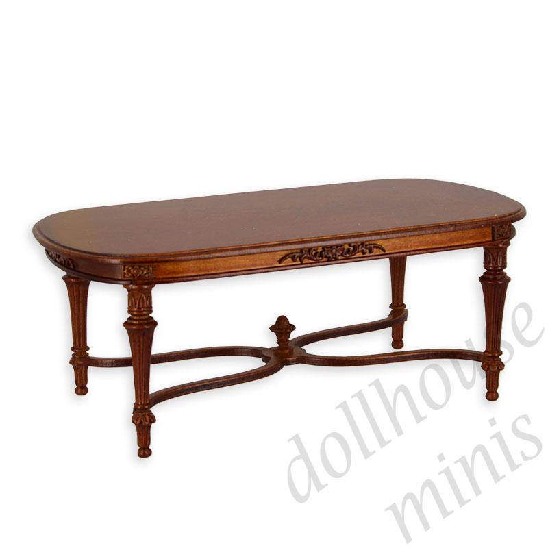 oval table louis xvi walnut  Trianon collectible furniture 1:12