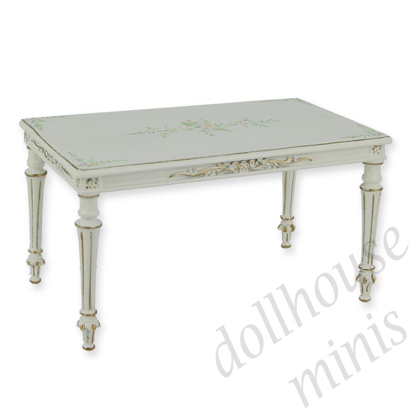 table louis xvi ivory flowers  Trianon collectible furniture 1:12