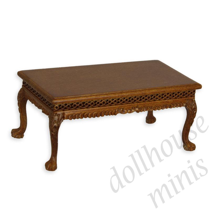 tea table walnut  Trianon collectible furniture 1:12