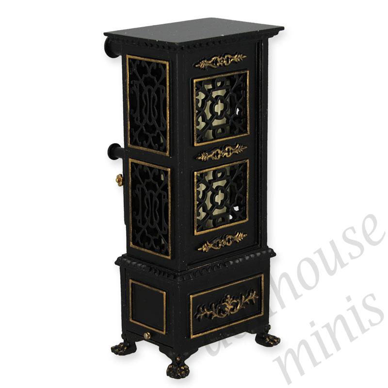 black cole stove Trianon collectible furniture 1:12 black cole stove Trianon collectible furniture 1:12