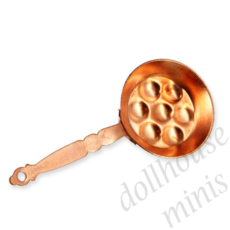 egg pan copper Miniature 1:12