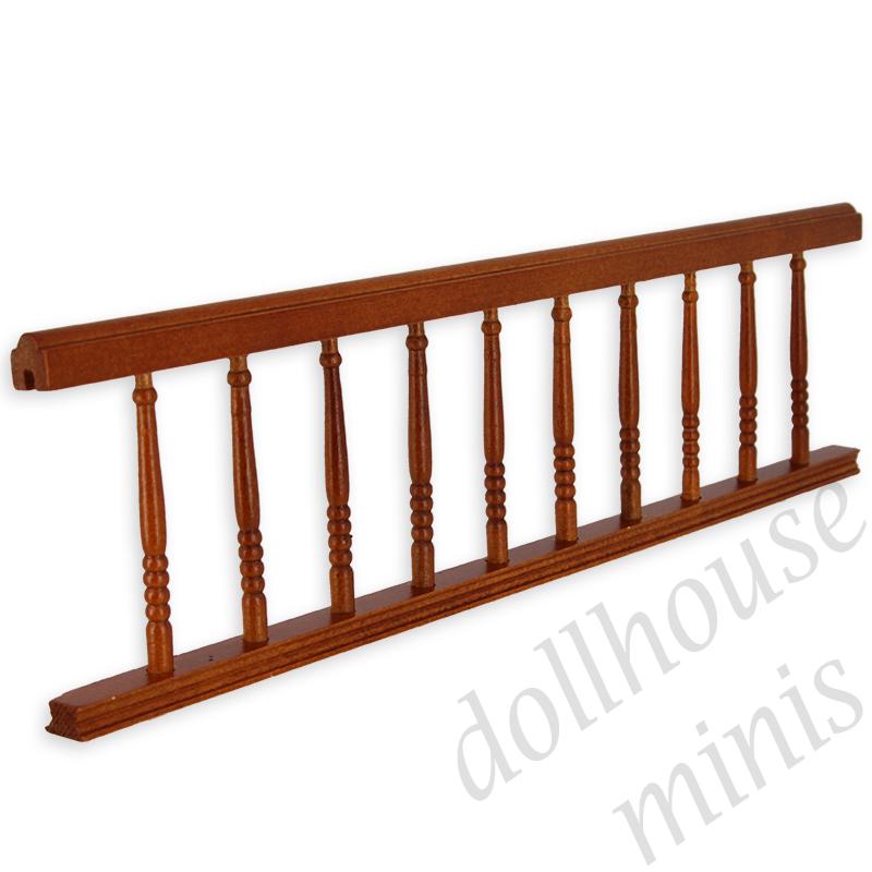 landing rail assembled walnut for dollhouses 1:12 landing rail assembled walnut for dollhouses 1:12