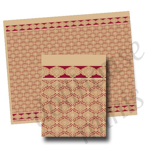 wallpaper red/gold for dollhouses 1:12 wallpaper red/gold for dollhouses 1:12