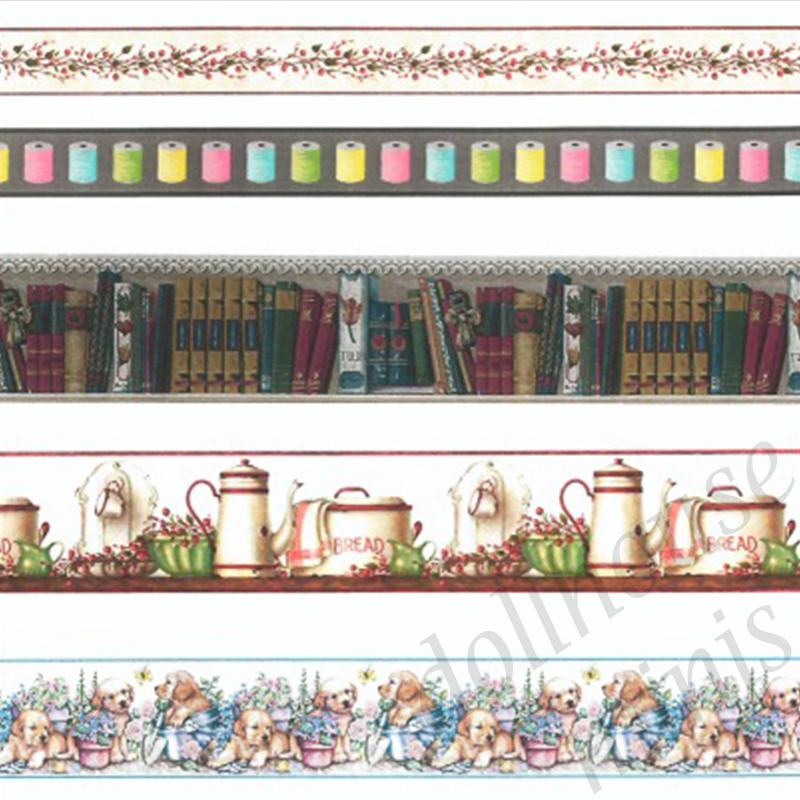 puppy friezes, book, kitchen, flowers, coil for dollhouses 1:12 puppy friezes, book, kitchen, flowers, coil for dollhouses 1:12