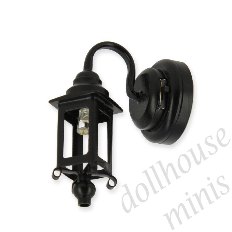led wall light black for dollhouses 1:12