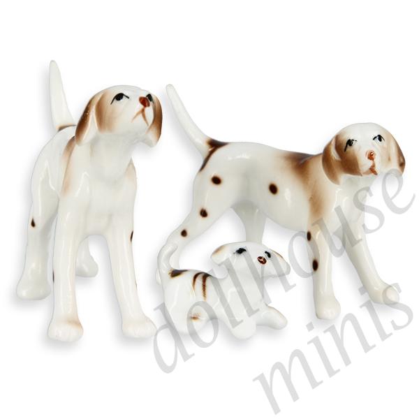 3 pc family bone china set: dogs 1:12