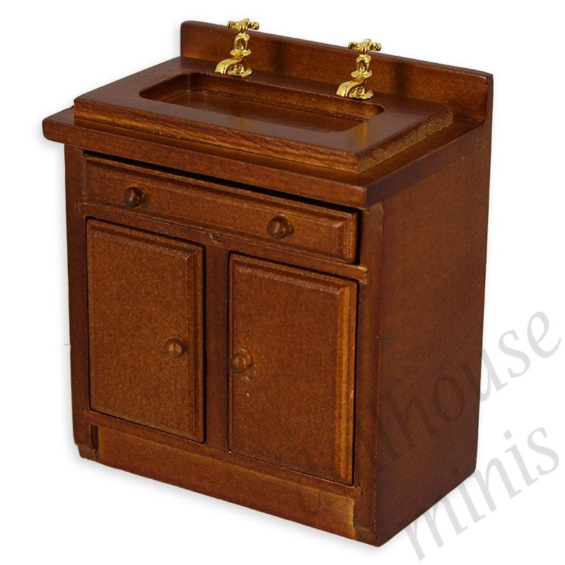 kitchen element sink, walnut 1:12 kitchen element sink, walnut 1:12