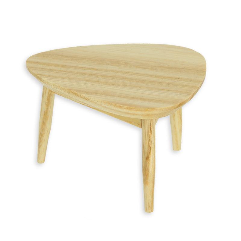 table triangle-shaped ashwood varnish miniature furniture 1:12