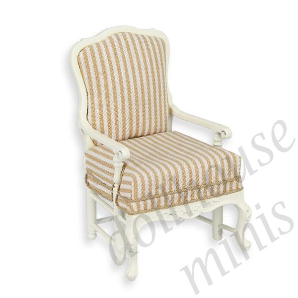sofa seat white-creme stripes  Trianon collectible furniture 1:12