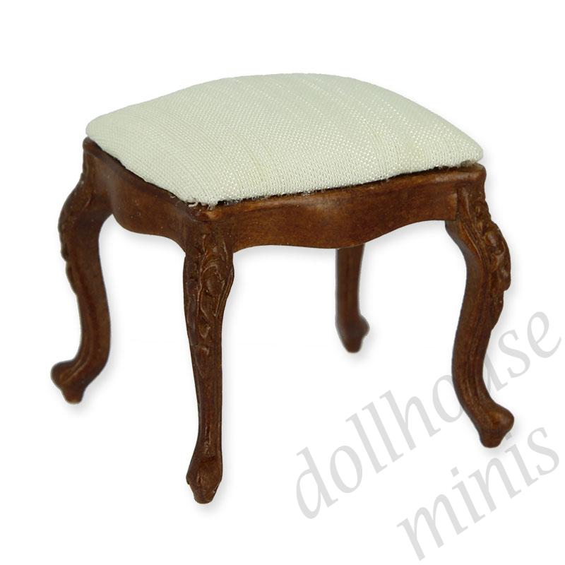 stool walnut Trianon collectible furniture 1:12 stool walnut Trianon collectible furniture 1:12