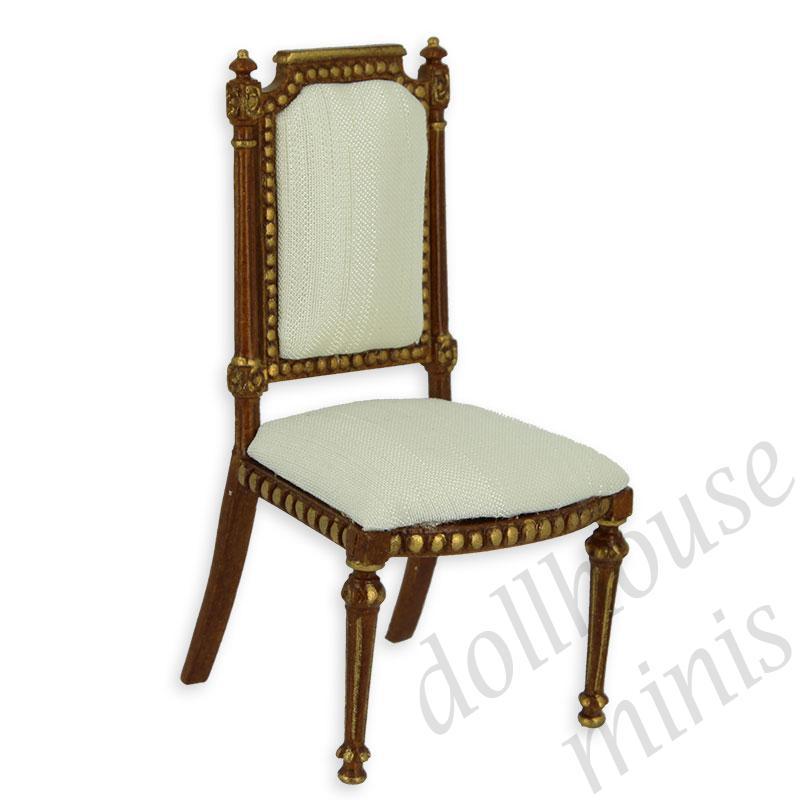 chair louis xvi walnut-gold Trianon collectible furniture 1:12 chair louis xvi walnut-gold Trianon collectible furniture 1:12