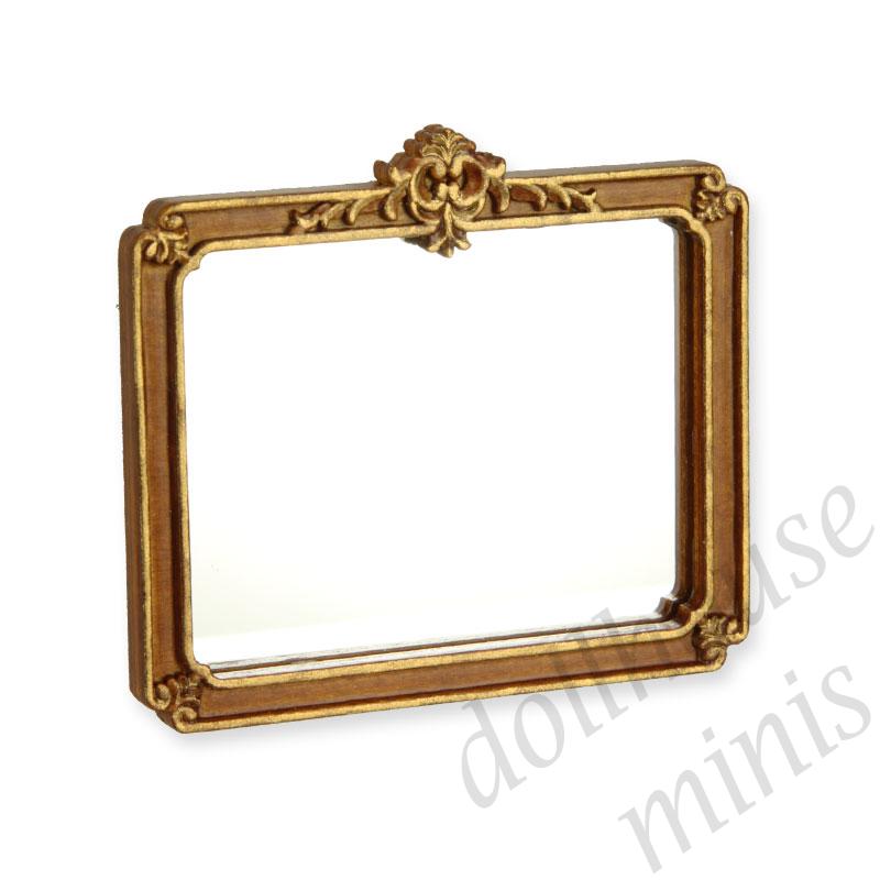 mirror walnut-gold  Trianon collectible furniture 1:12