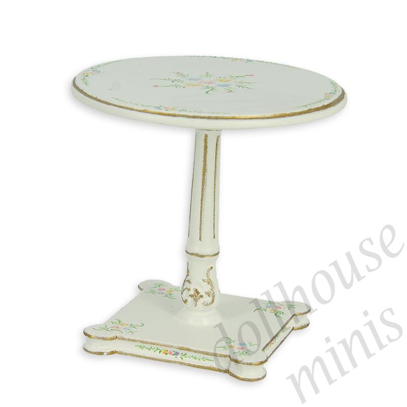 tee table ivory flowers  Trianon collectible furniture 1:12