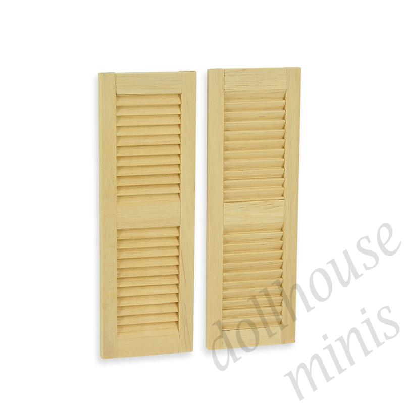 pair of small louvered shutters for dollhouses 1:12