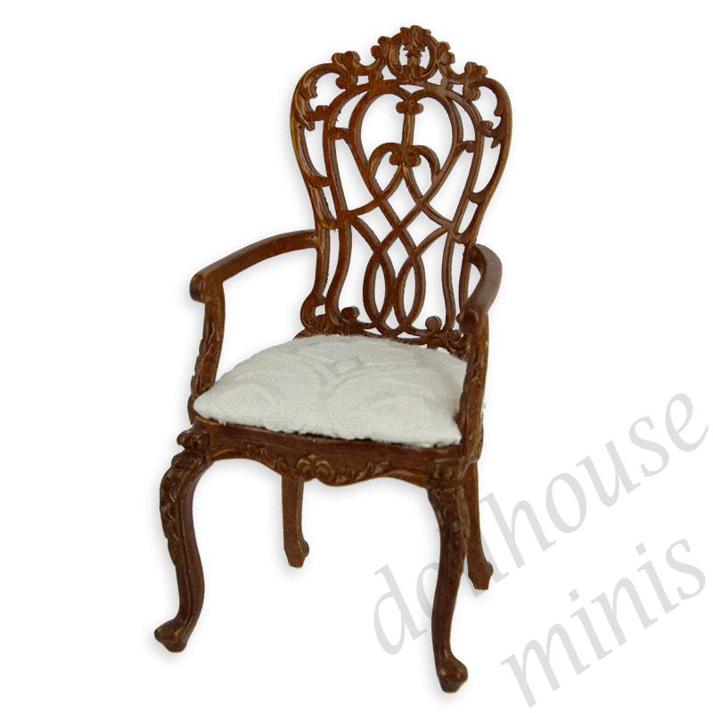 carved armchair 2nd empire walnut  Trianon collectible furniture 1:12
