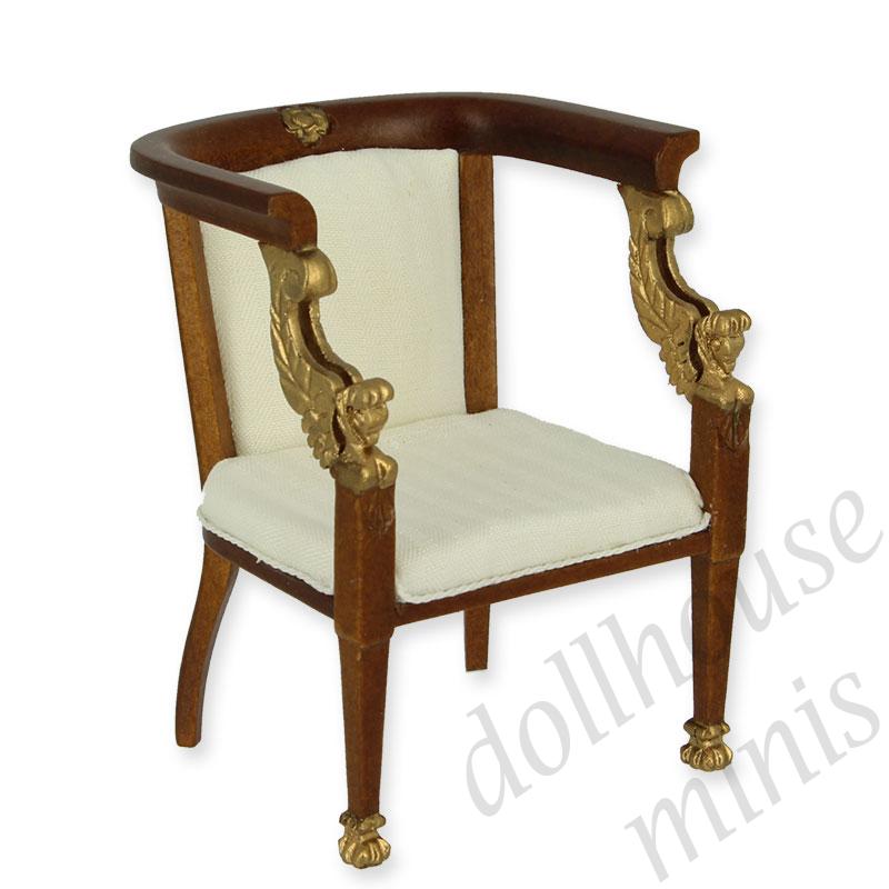 sofa seat empire walnut Trianon collectible furniture 1:12 sofa seat empire walnut Trianon collectible furniture 1:12