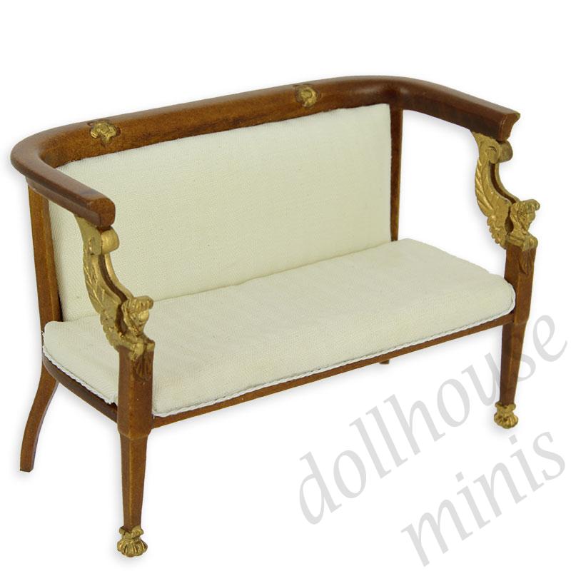 sofa empire walnut Trianon collectible furniture 1:12 sofa empire walnut Trianon collectible furniture 1:12