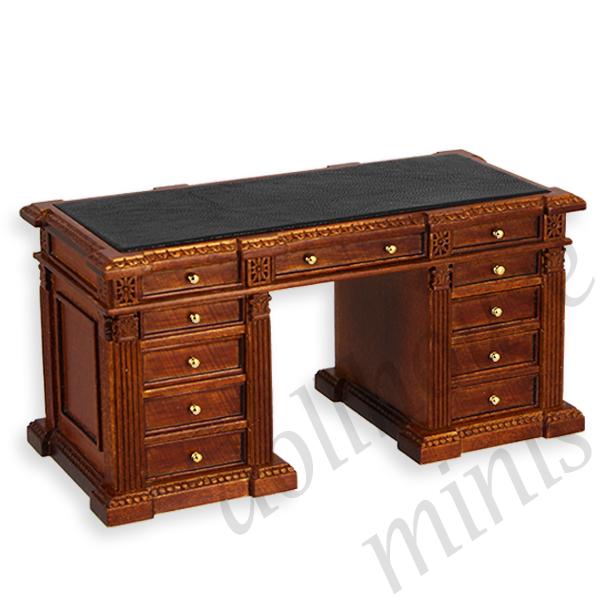 desk walnut Trianon collectible furniture 1:12 desk walnut Trianon collectible furniture 1:12