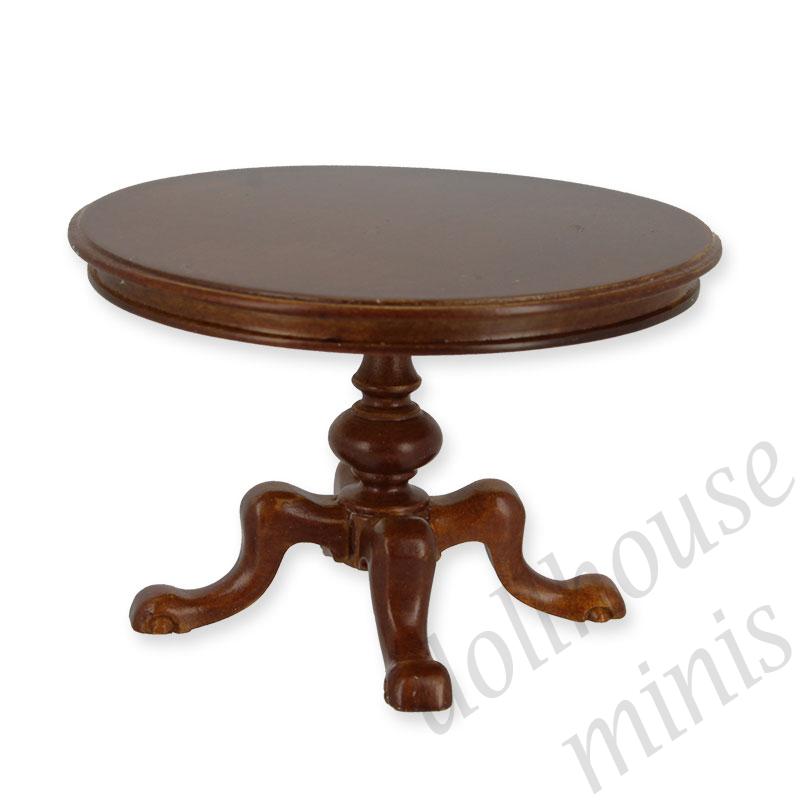 round table walnut  Trianon collectible furniture 1:12