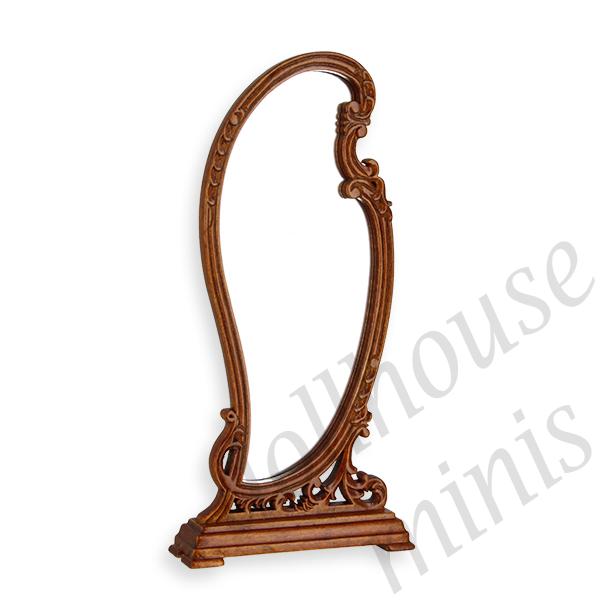 state mirror walnut  Trianon collectible furniture 1:12