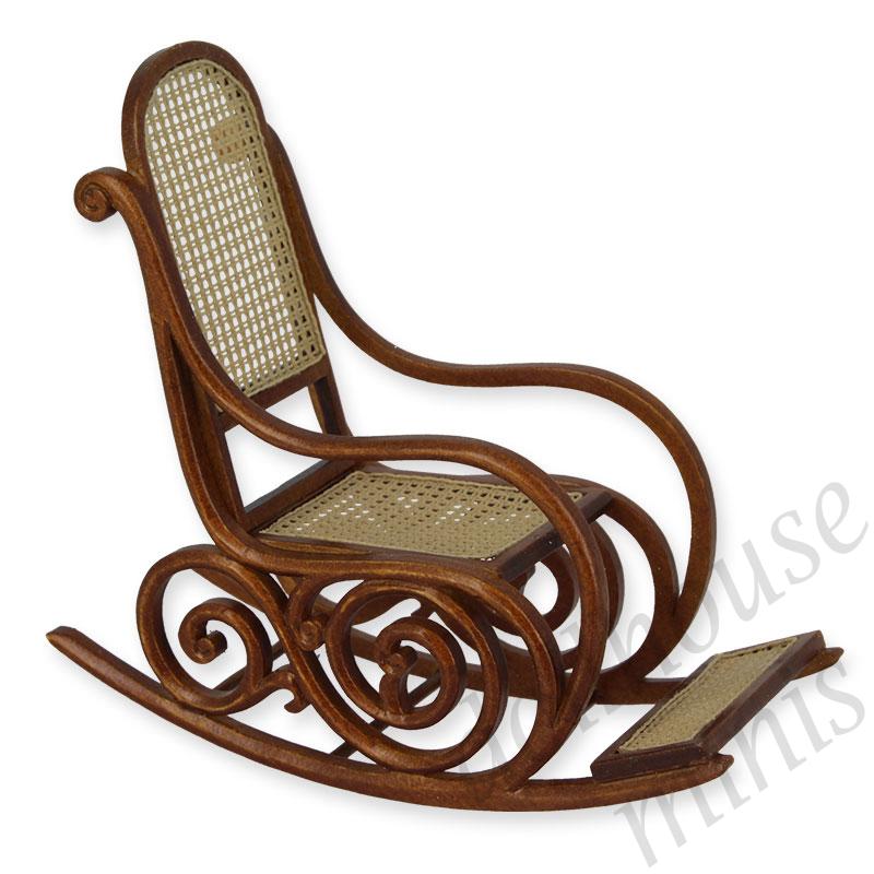 rocking walnut Trianon collectible furniture 1:12 rocking walnut Trianon collectible furniture 1:12