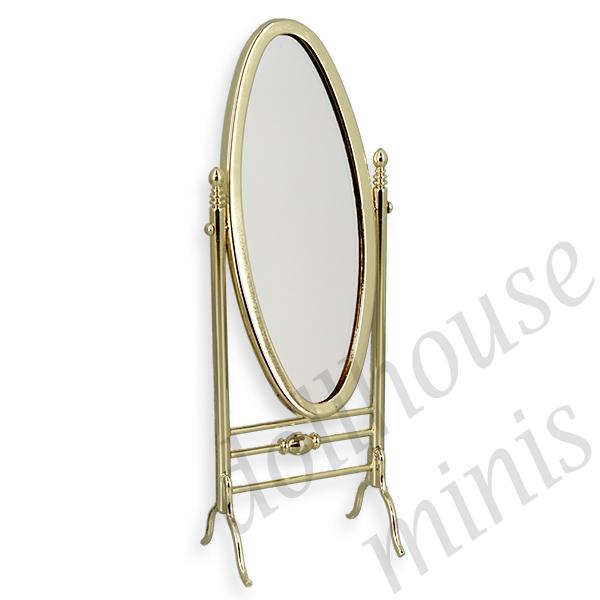 brass mirror stand gold miniature furniture 1:12 brass mirror stand gold miniature furniture 1:12