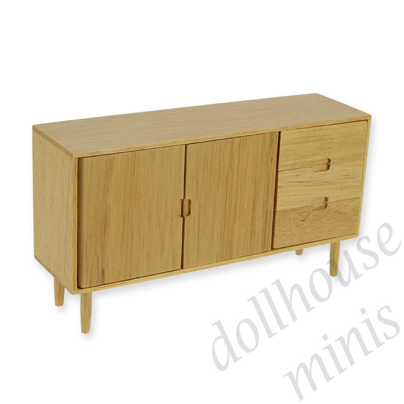 modern sideboard natural oak miniature furniture 1:12 modern sideboard natural oak miniature furniture 1:12