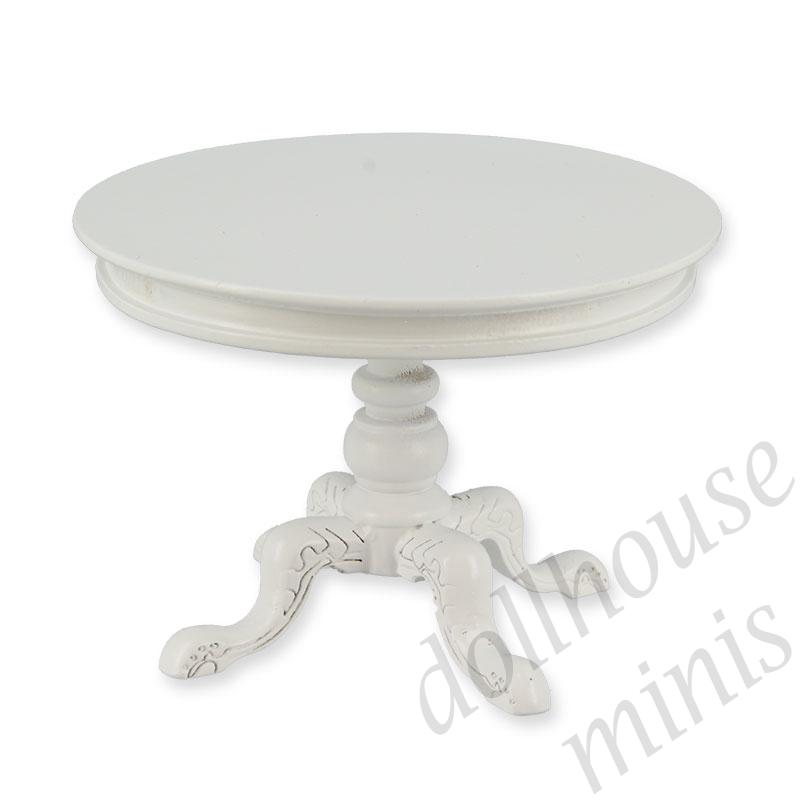 round kitchen table white miniature furniture 1:12