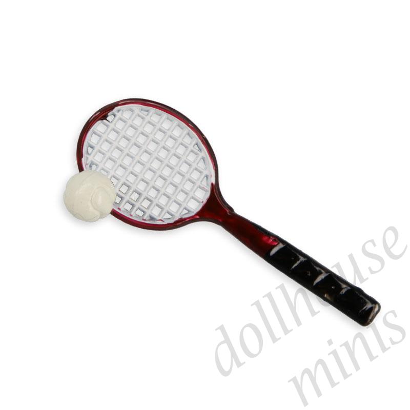 tennis racket with ball Miniature 1:12