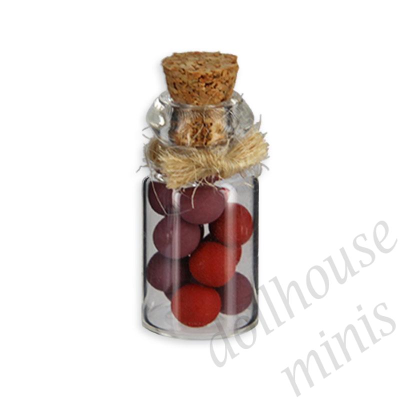jar of preserved fruit, cherry and plums Miniature 1:12 jar of preserved fruit, cherry and plums Miniature 1:12