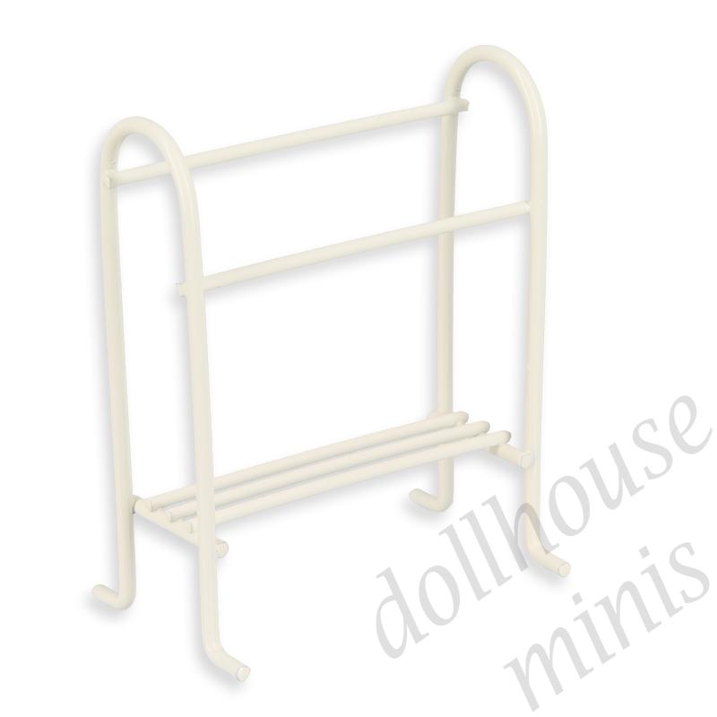 white towel stand Miniature 1:12