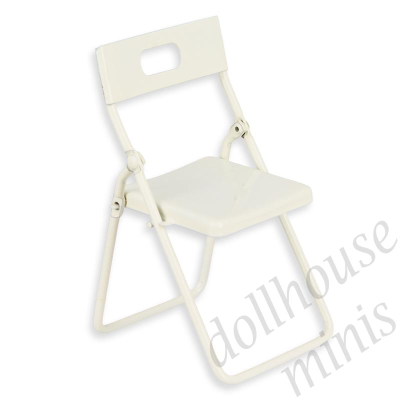 folding hair metal white miniature furniture 1:12